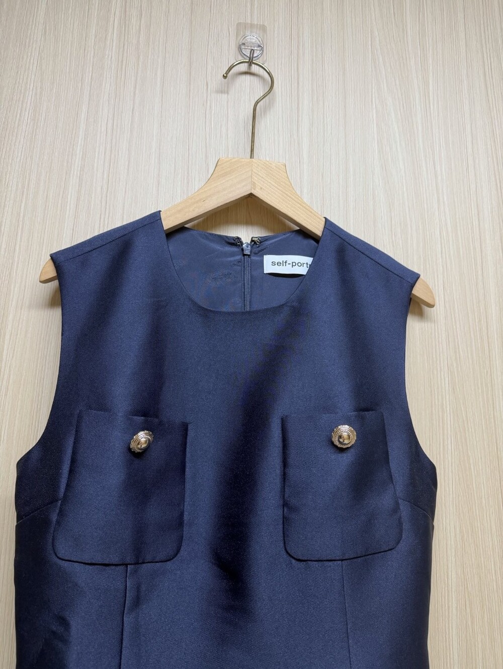 Self Portrait Navy Taffeta Mini Dress - Picture 8 of 11